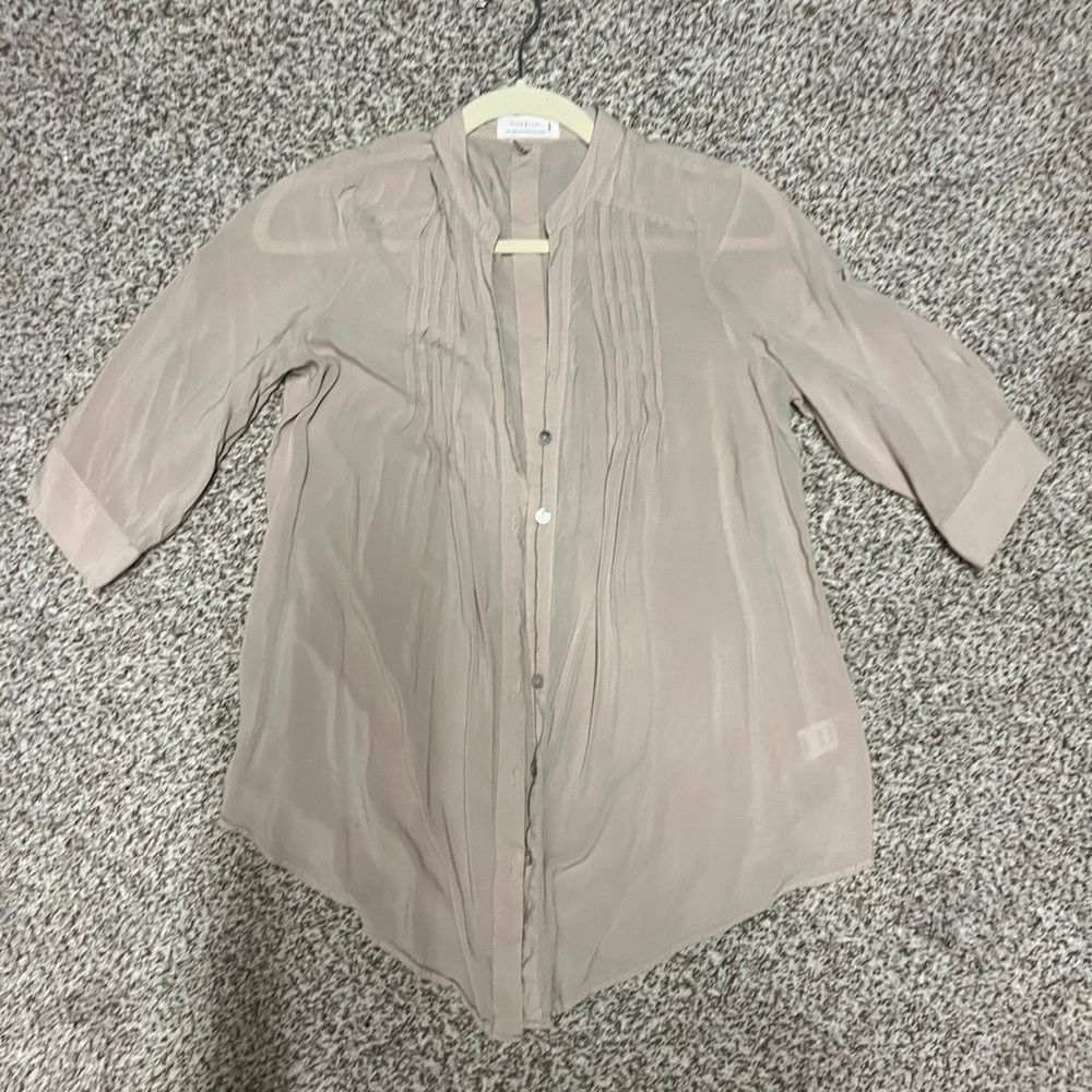 Love tree large beige cardigan dress shirt